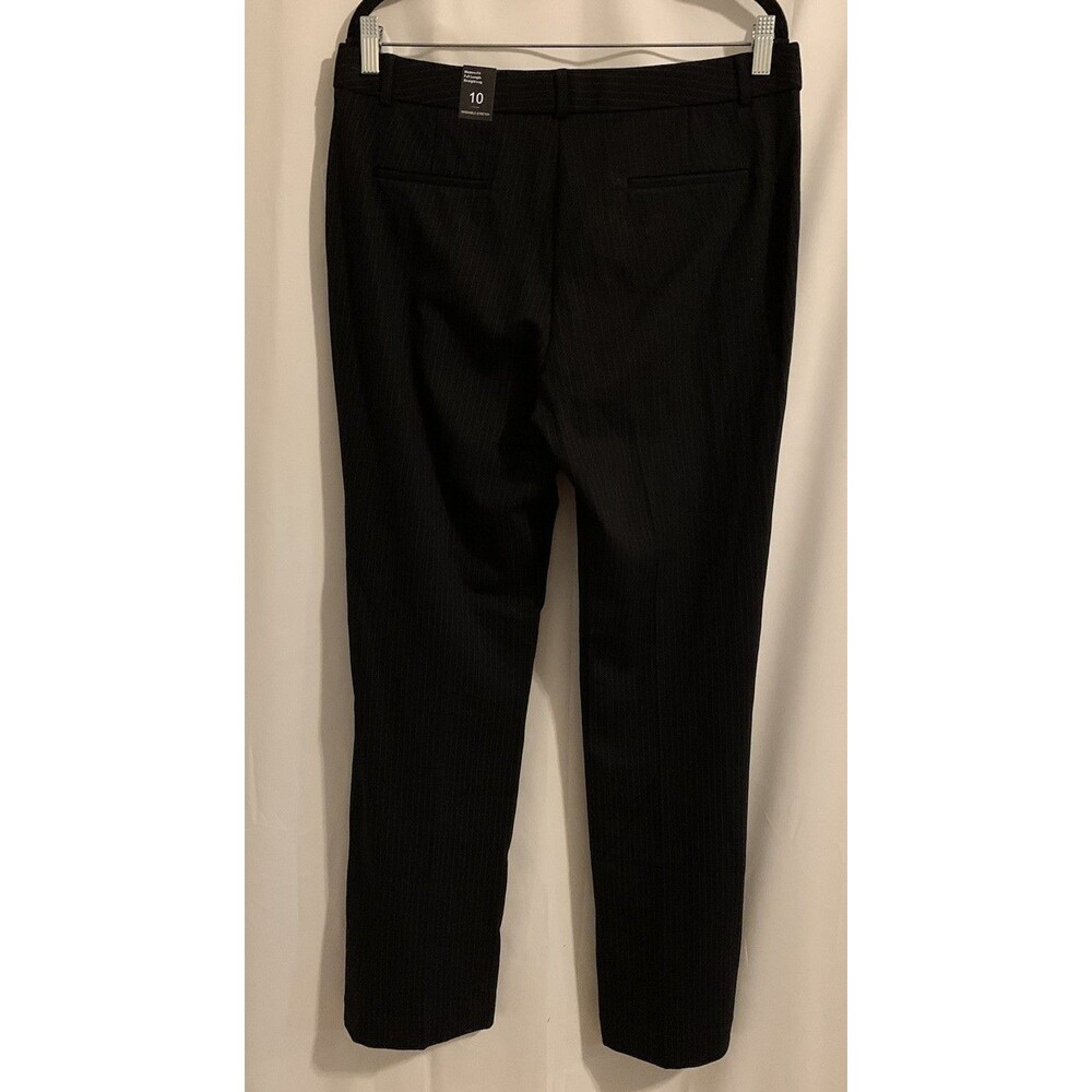 Amanda & Chelsea Womens Size 10 Dress Pants Striped Black Office Stretch Career - Picture 2 of 9